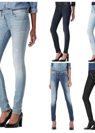 Женские джинсы скинни с молнией и средней посадкой g-star raw lynn zip mid skinny wmn5 фото