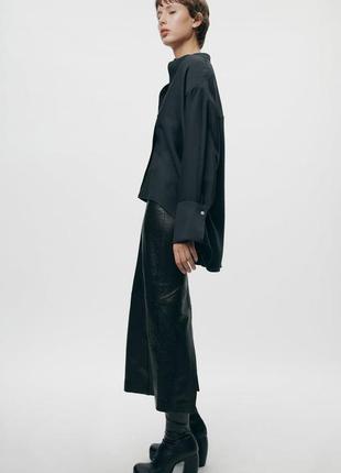 Супер стильная рубашка оверсайз zw collection с запонками новая коллекция от zara3 фото