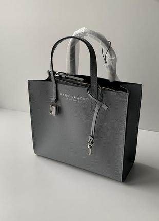 Серая кожаная сумка mini grind rock grey marc jacobs