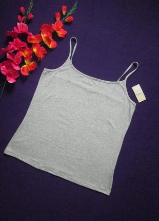 Суперова майка сірий меланж на тонких бретелях великого розміру papaya.