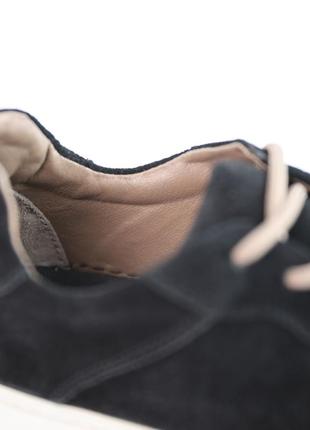 Стильовые качественные удобные черные кеды, кроссовки весна-осень, замшевые/натуральная замша-женская обувь10 фото