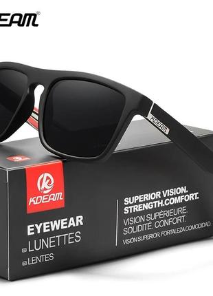 Солнцезащитные очки kdeam navi, черный цвет, поляризационные, с фирменным комплектом, device clock5 фото