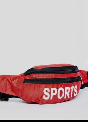 Спортивная бананка, красного цвета с принтом, 131r3017