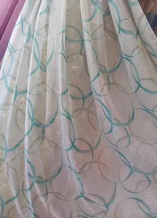 Тюль на шифоні "завиток бірюзовий".