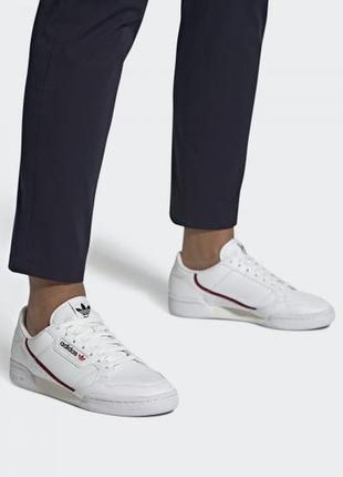 Веганские мужские белые кроссовки adidas continental 80 vegan