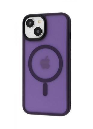 Чохол wave matte insane case with magnetic ring iphone 14 deep purple