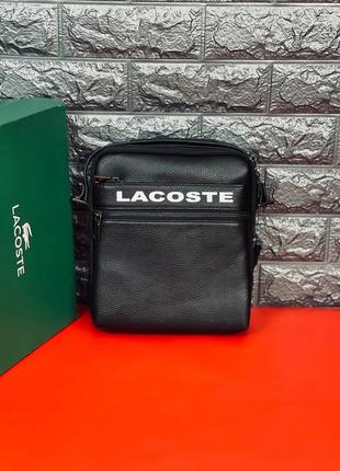 Luxury кожаная мужская барсетка грудня lacoste, сумка нагрудная лакоста из натуральной кожи 

сумка из натуральной кожи