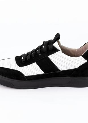 Стильные комфортные качественные черно-белые женские весенние кеды, демисезон, натуральная кожа-женская обувь2 фото