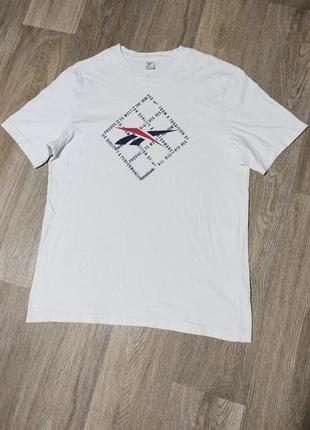 Мужская белая футболка / for reebok / коттоновая футболка / поло / мужская одежда / чоловічий одяг /1 фото