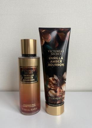 Лосьон и спрей мист victoria’s secret vanilla amber bourbon