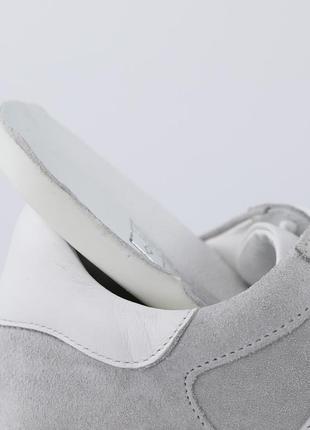 Спортивные серые легкие женские кеды весенне-осенние,для бега, для зала,натуральная замша-женская обувь6 фото