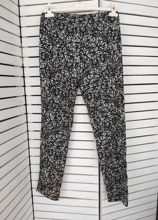 Брюки весенние осенние черно - белые 48 размер женские стрейчевые штаны тонкие mergler черные штани стрейч 46 m l2 фото