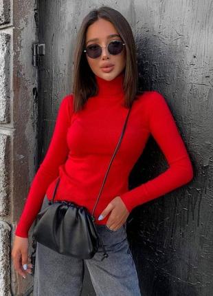 Женская базовая водолазка гольф свитер светр