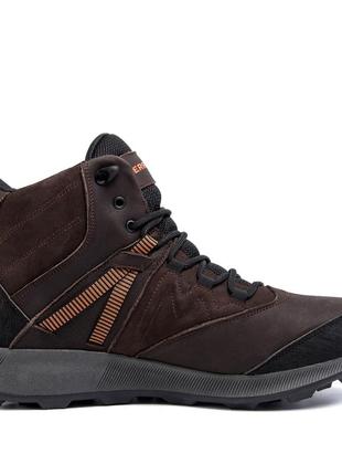 Мужские зимние кожаные ботинки merrell brown
