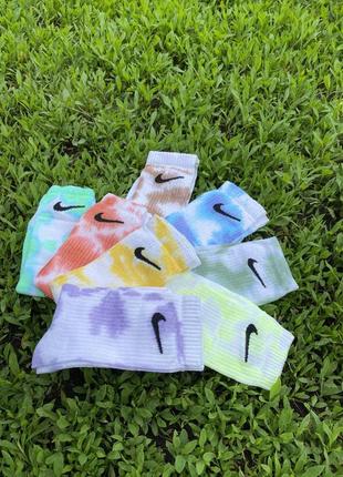 Шкарпетки nike tie-dye високі | носки найк тай-дай довгі4 фото