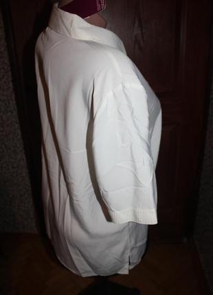 Блуза крем с коротким рукавом marks & spencer4 фото