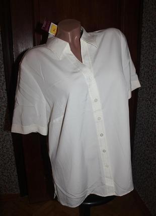 Блуза крем с коротким рукавом marks & spencer1 фото