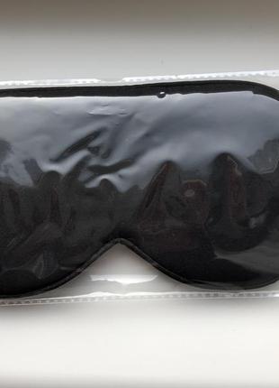 Шовкова маска для сну (чорна)2 фото