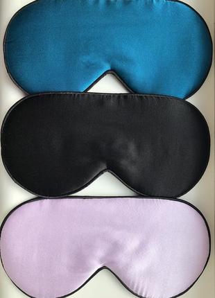 Шелковая маска для сна (черная)3 фото