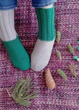 Handmade теплые вязаные носки размер 40-42 handmade