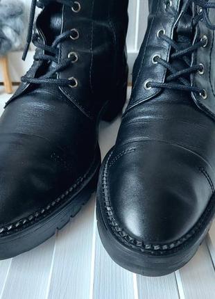 Ботинки ботильйони черные кожаные натуральная кожа6 фото