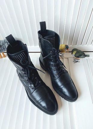 Ботинки ботильйони черные кожаные натуральная кожа2 фото