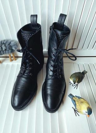 Ботинки ботильйони черные кожаные натуральная кожа3 фото