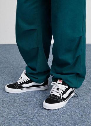 Кеди vans knu skool black/white чорні на білій підошві