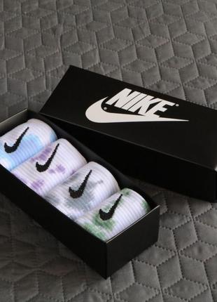 Подарочный набор носков nike tie-dye <unk> бокс для подарка найк тай-дай