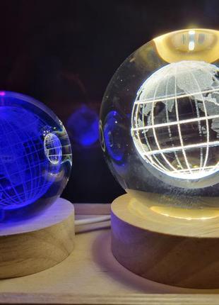 Светильник ночник подсветка "платочный шар" земля