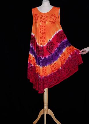 Індійський сарафан ламбада вільне домашнє плаття для дому на пляж оверсайз .1 фото