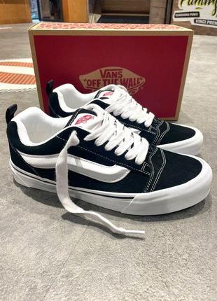 Кеды vans knu skool black/white черные на белой подошве1 фото