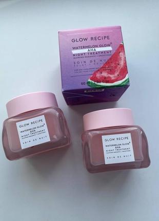 Нічна відлущуюча та відновлююча маска від glow recipe watermelon glow aha night treatment1 фото