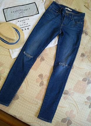 Джинсы  , с разрезами,  рваные на коленях, levis , skinny, разм 262 фото