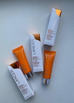 Мініатюра антивікового крему-бустеру для миттєвого освітлення lancer instant brightening booster