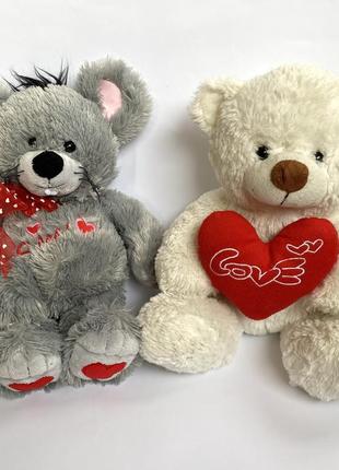 М'яка іграшка плюшева мишка з сердечками на день закоханих2 фото