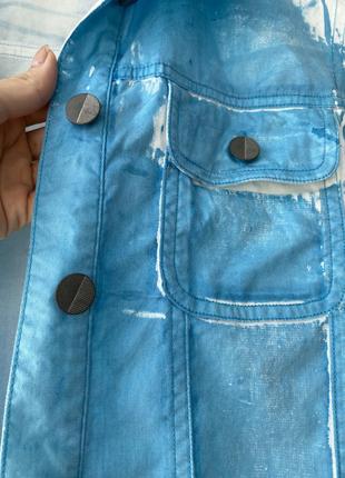100% хлопок голубая летняя легкая жилетка на пуговицах в стиле moschino2 фото