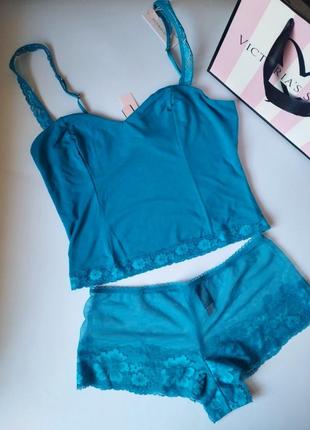 Комплект victoria's secret stretch modal cami lace shortie set1 фото