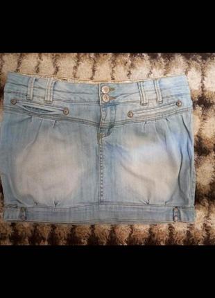 Джинсовая мини юбка r.marks jeans, размер м1 фото