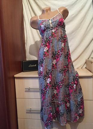 Замечательный сарафан на бретельках миди/ платье1 фото