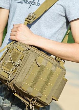 Тактичний рюкзак через плече середній чоловічий рюкзак | сумка зсу | рюкзак військовий fz-534 сумка тактична4 фото