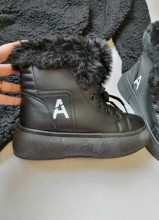 Тёплые зимние ботинки хайтопы на платформе набивной мех невероятно тёплые мягкие нежные покупала себ7 фото