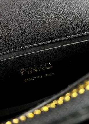 Сумка pinko mini love bag one simply puff black / gold8 фото