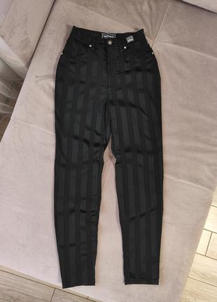 Вінтажні штани versace jeans couture stripe tapered pants (trousers) black 90s