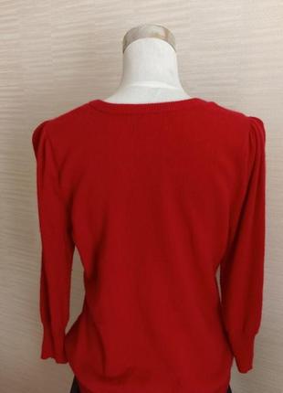 🦄🦄f&f кашеміровий теплий жіночий светр рукав 3/4 червоний на 48🦄🦄5 фото