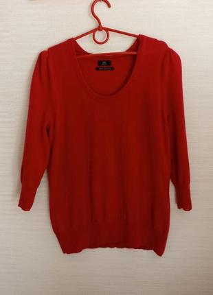 🦄🦄f&f кашеміровий теплий жіночий светр рукав 3/4 червоний на 48🦄🦄6 фото