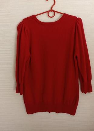 🦄🦄f&f кашеміровий теплий жіночий светр рукав 3/4 червоний на 48🦄🦄7 фото