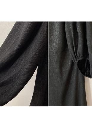 Черное платье миди шифоновое h&amp;m оверсайз платье женское на запах нарядное платье4 фото