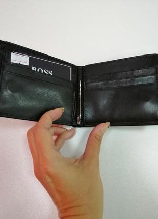 Чоловіче шкіряне портмоне з затиск для грошей3 фото