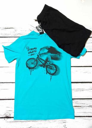 Комплект футболка шорти піжама дитяча шортами на хлопчика пижама на мальчика велосипедист